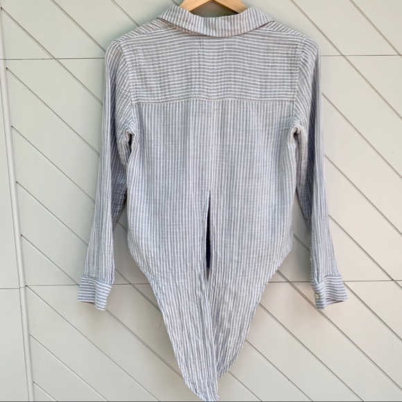 Madewell Striped Linen Tie Shirt - Picture 3 of 5